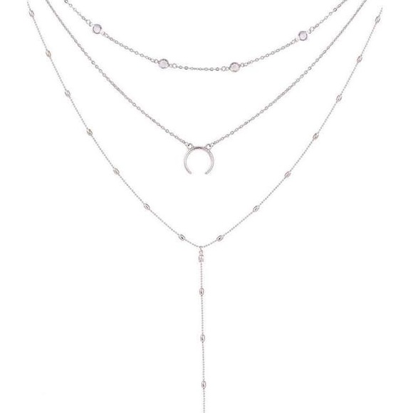 Triple Moon Boho Gold Necklace Set - Picture 2 of 2